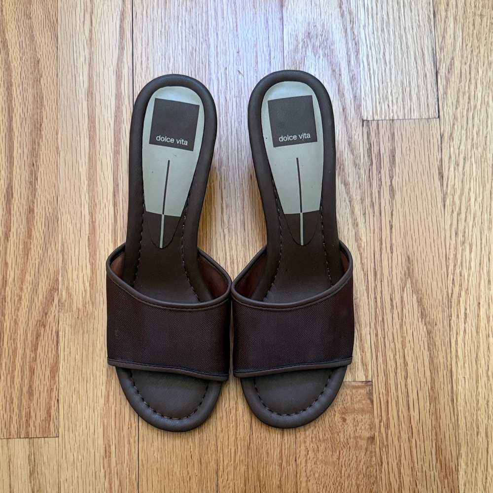 Dolce Vita Dark Brown Heel Mule Sandals
